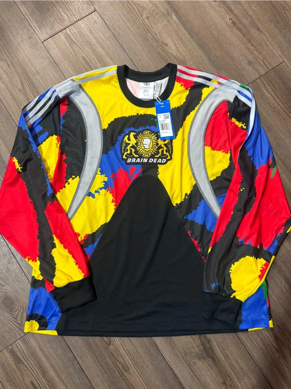 NWT adidas x Brain Dead BD LS Jersey Multicolor Graphic Long Sleeve Large
